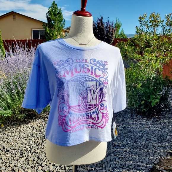 MTV | "1981 World Tour" Cropped Tee sz S - Picture 1 of 8